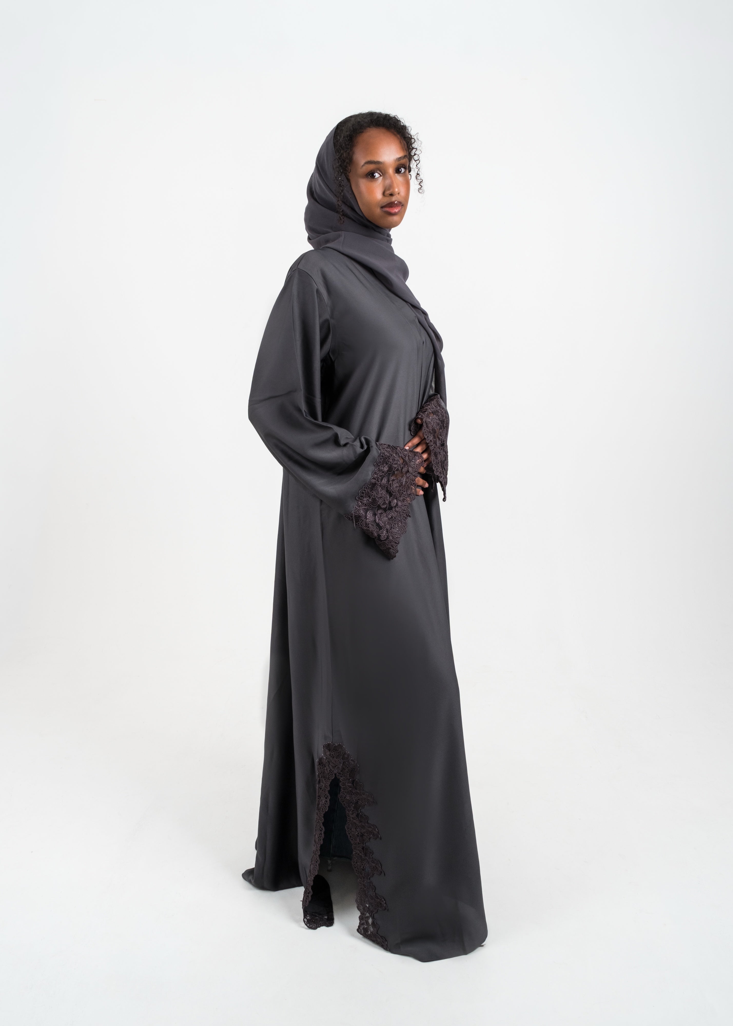 'Isrra' Lace Detailed Abaya